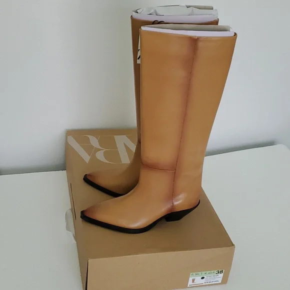 ZARA HEELED LEATHER COWBOY BOOTS - Picture 11 of 17